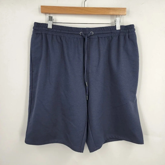 PAIGE‎ Bodhi Drawstring Pull On Sweat Shorts Navy Blue Men's Size L NWT - Picture 2 of 11